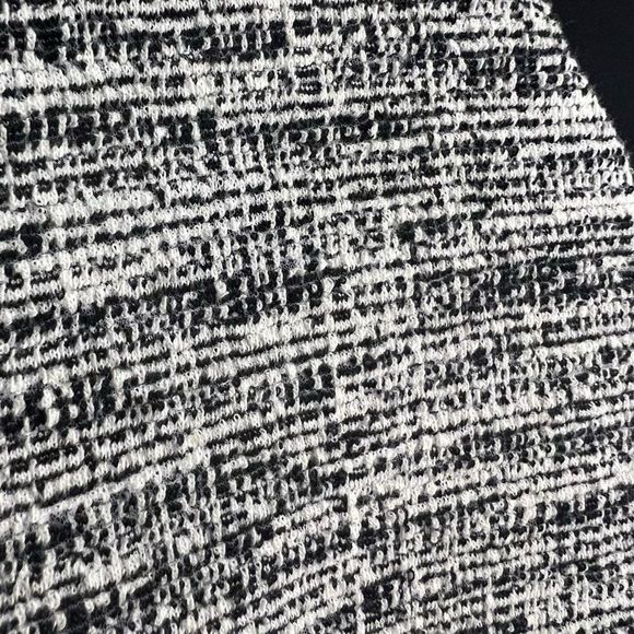 Banana Republic Black White Lined Bell Sleeve‎ V Neck Tweed Midi Dress Small - Picture 6 of 14